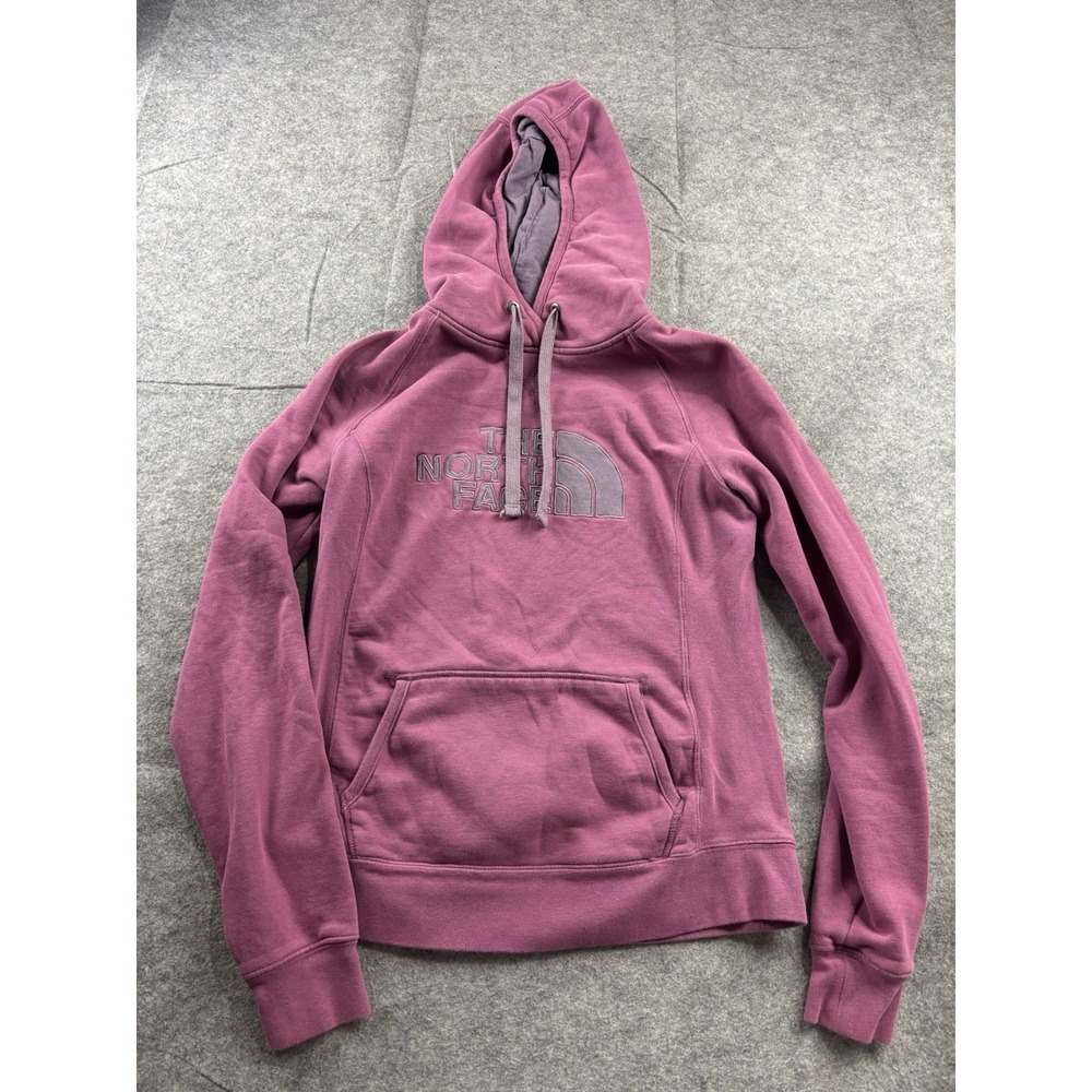 The North Face Womens S Long Sleeve Pullover Pink Graphic Hoodie Drawstring